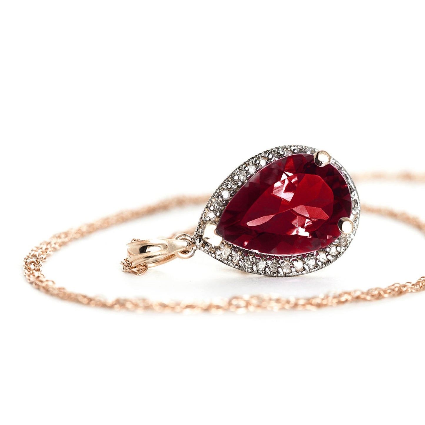 Hidden Light Garnet & Diamond Necklace