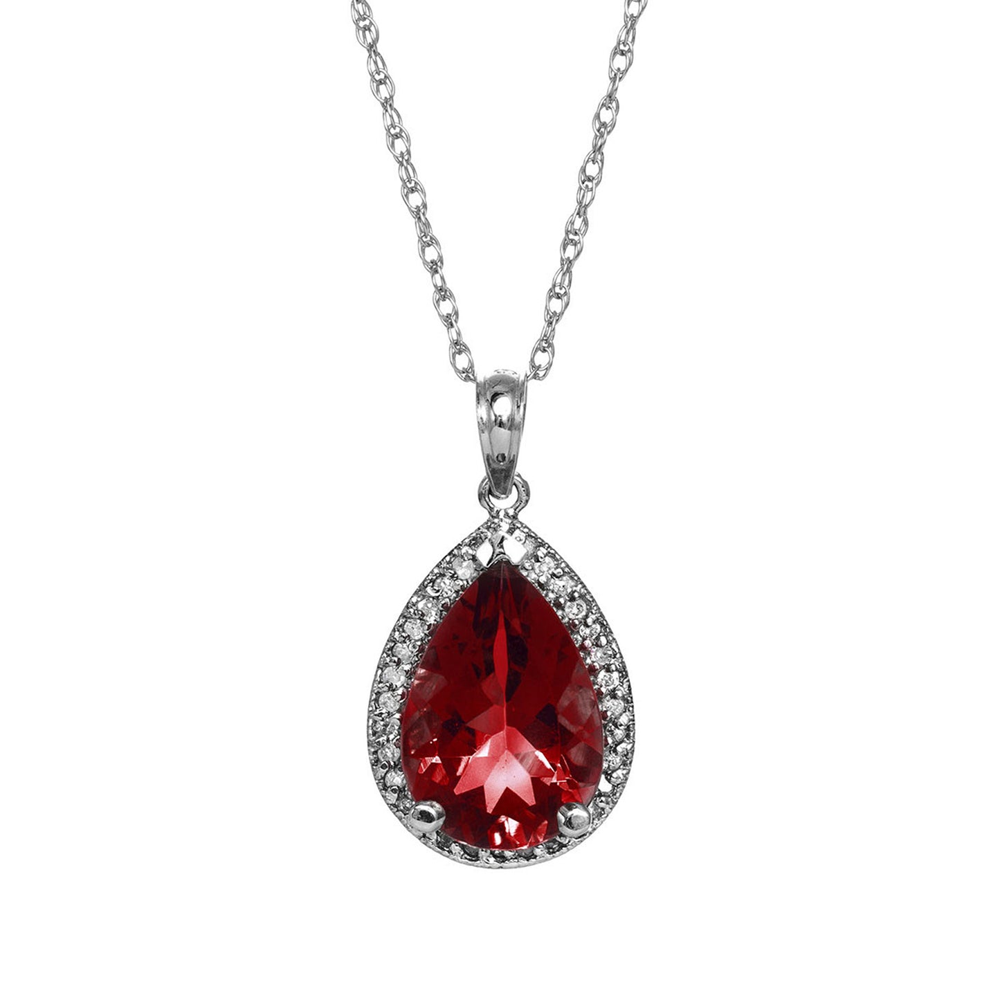 Hidden Light Garnet & Diamond Necklace