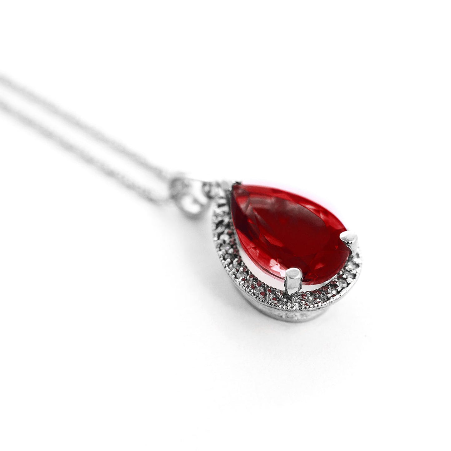 Hidden Light Garnet & Diamond Necklace