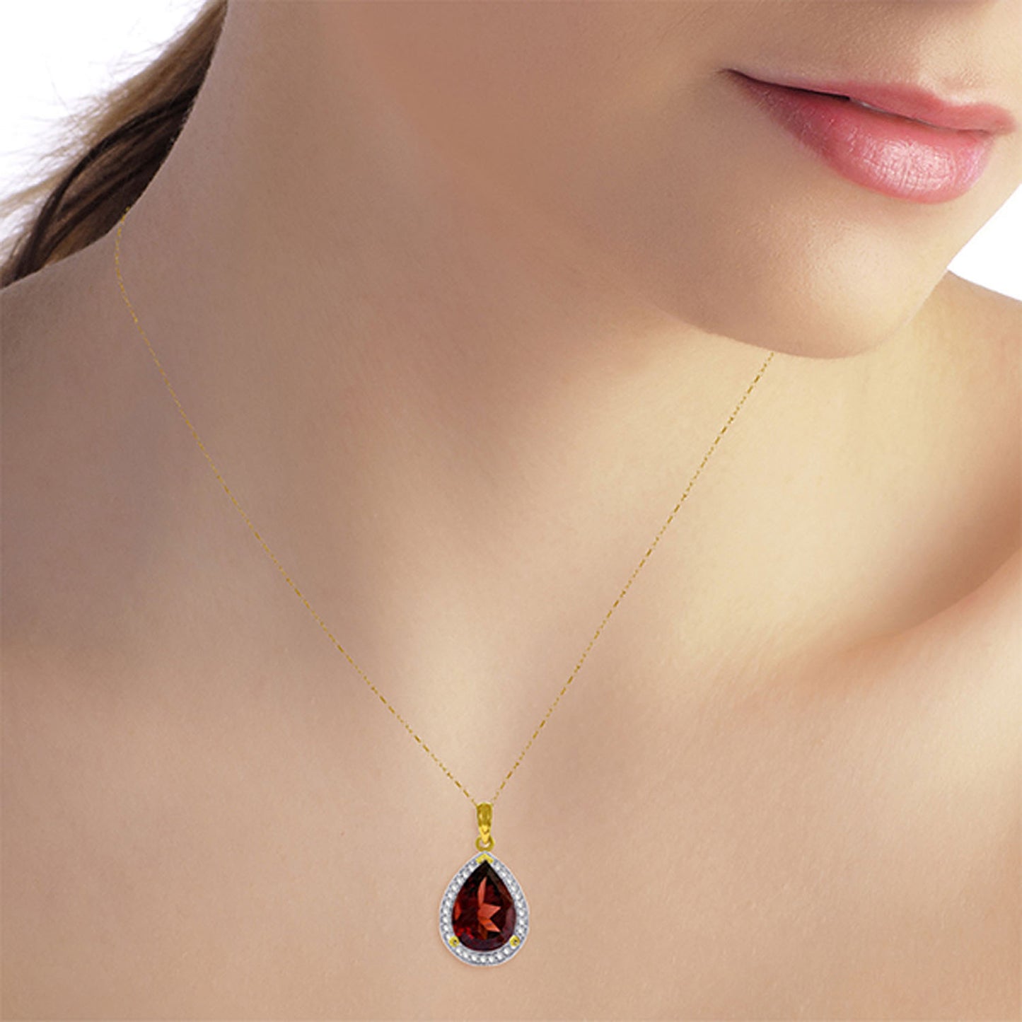 Hidden Light Garnet & Diamond Necklace