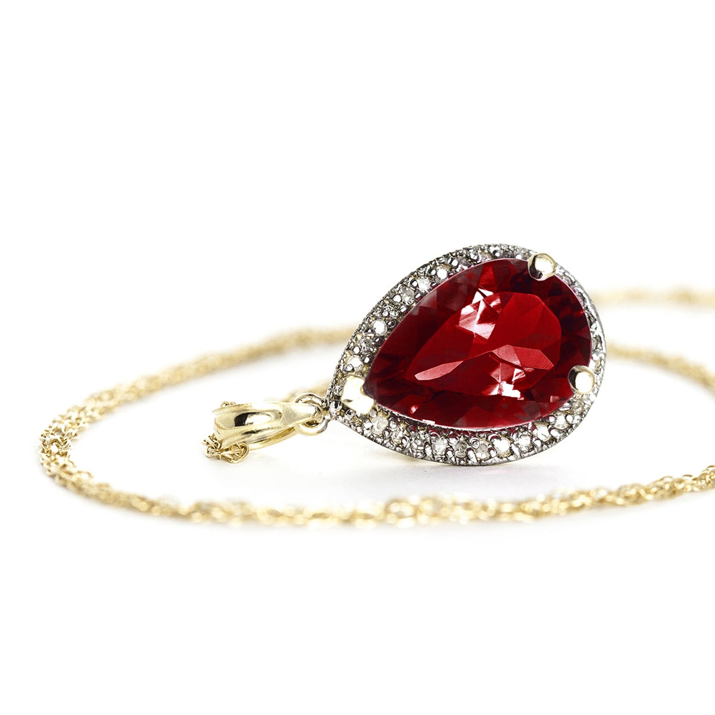 Hidden Light Garnet & Diamond Necklace