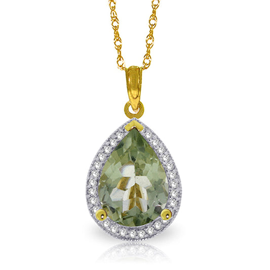 Hidden Light Green Amethyst & Diamond Necklace