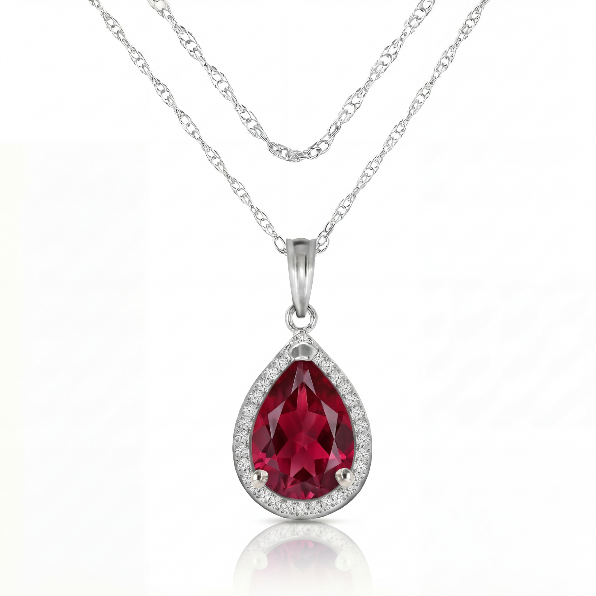 Hidden Light Ruby & Diamond Necklace