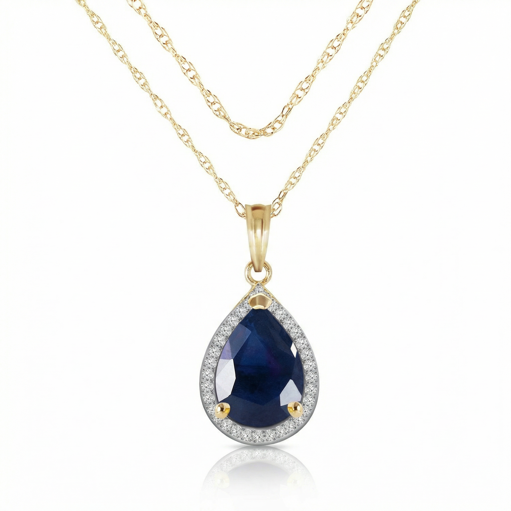 Hidden Light Sapphire & Diamond Necklace