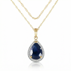 Hidden Light Sapphire & Diamond Necklace