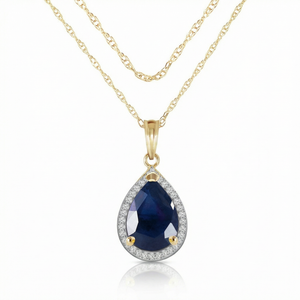 Hidden Light Sapphire & Diamond Necklace