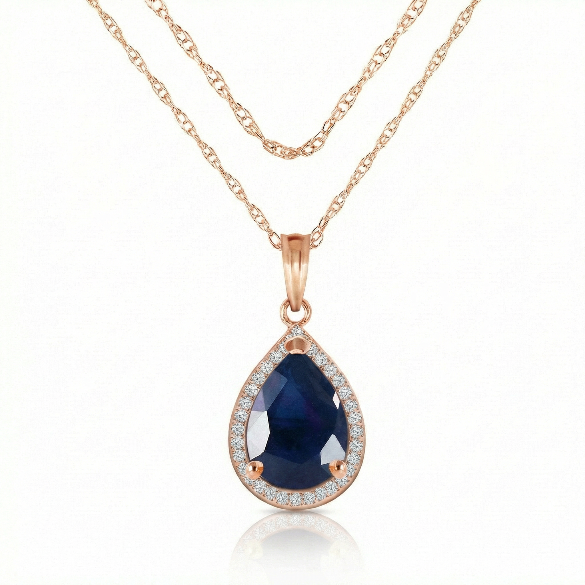 Hidden Light Sapphire & Diamond Necklace