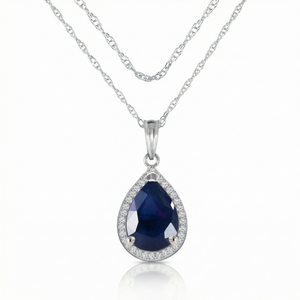 Hidden Light Sapphire & Diamond Necklace