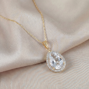 Hidden Light White Topaz & Diamond Necklace