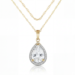 Hidden Light White Topaz & Diamond Necklace