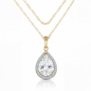 Hidden Light White Topaz & Diamond Necklace