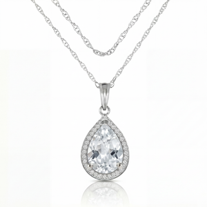 Hidden Light White Topaz & Diamond Necklace