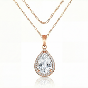 Hidden Light White Topaz & Diamond Necklace