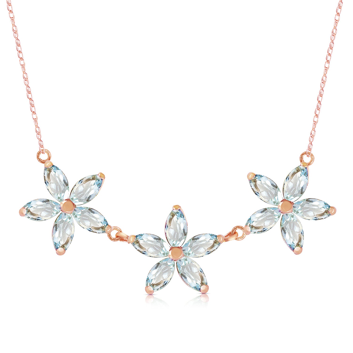 Floral Harmony Aquamarine Necklace