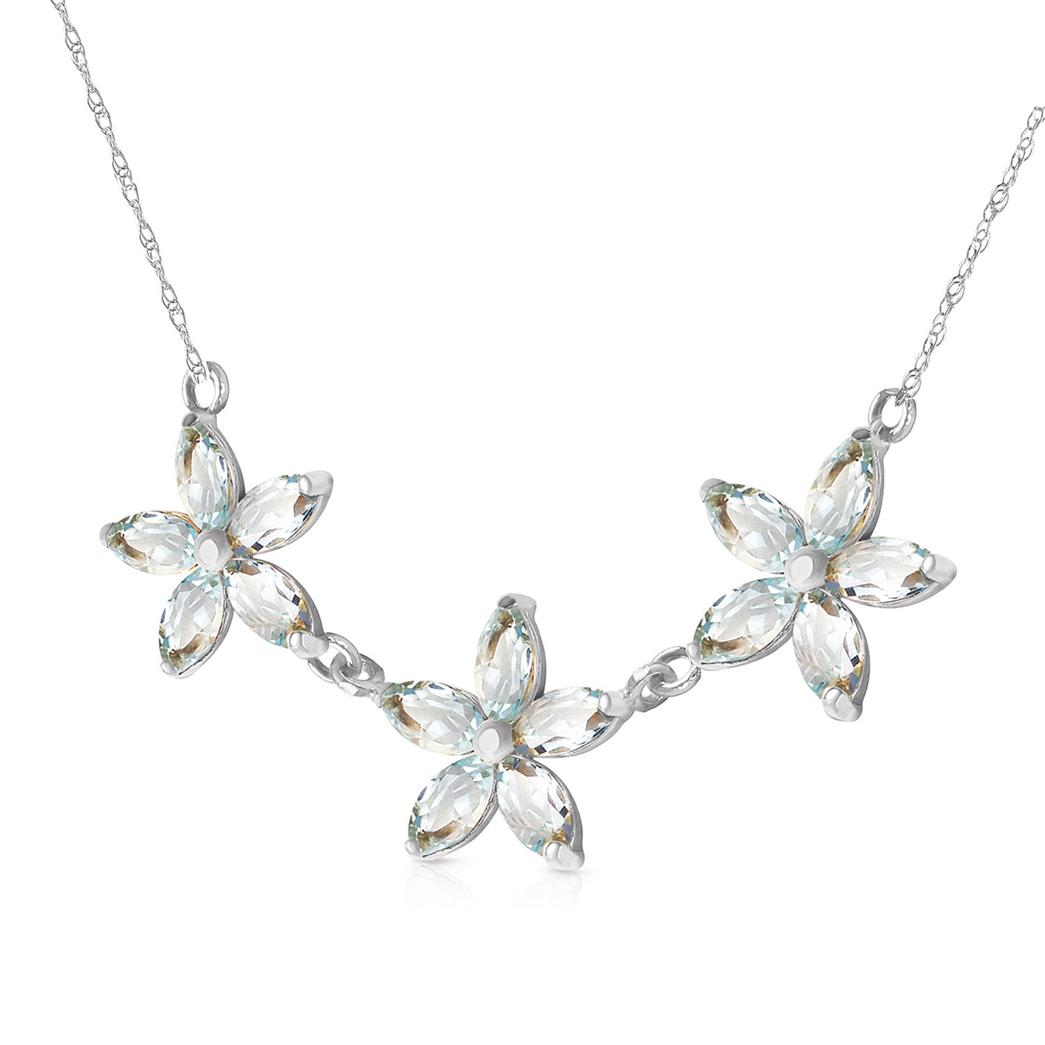 Floral Harmony Aquamarine Necklace