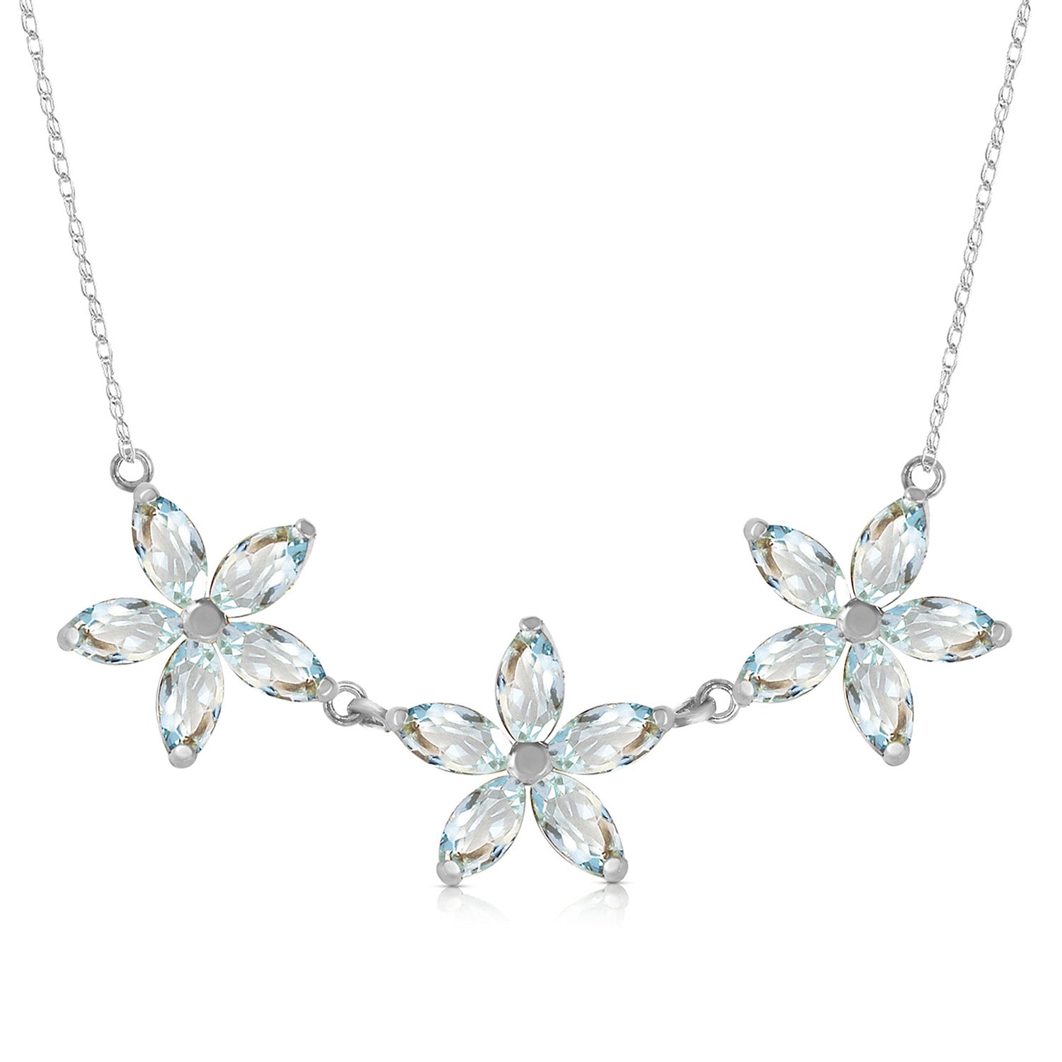 Floral Harmony Aquamarine Necklace