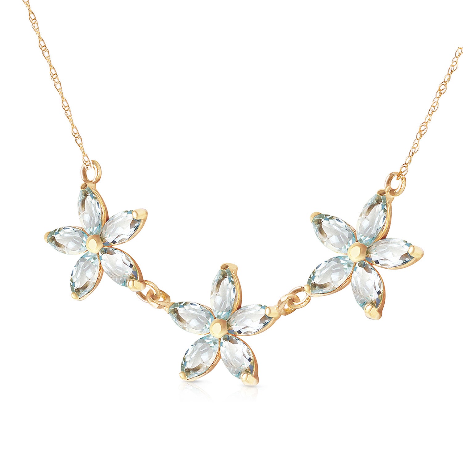 Floral Harmony Aquamarine Necklace