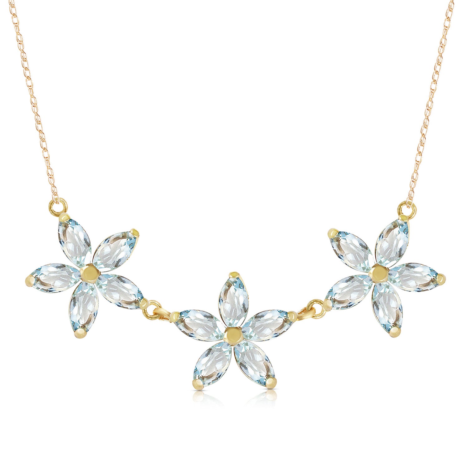Floral Harmony Aquamarine Necklace