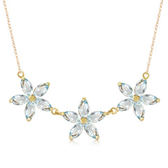 Floral Harmony Aquamarine Necklace
