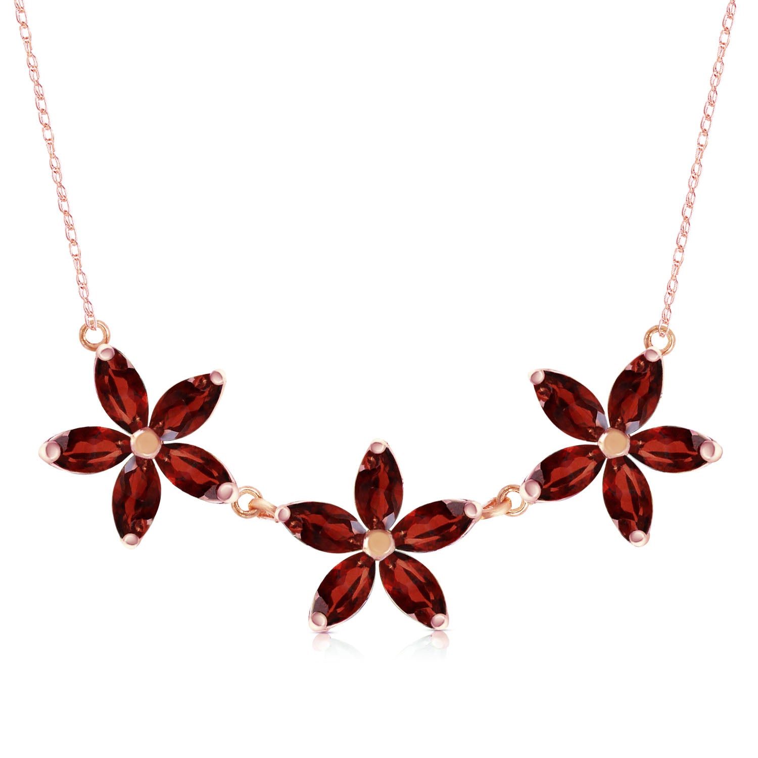 Floral Harmony Garnet Necklace
