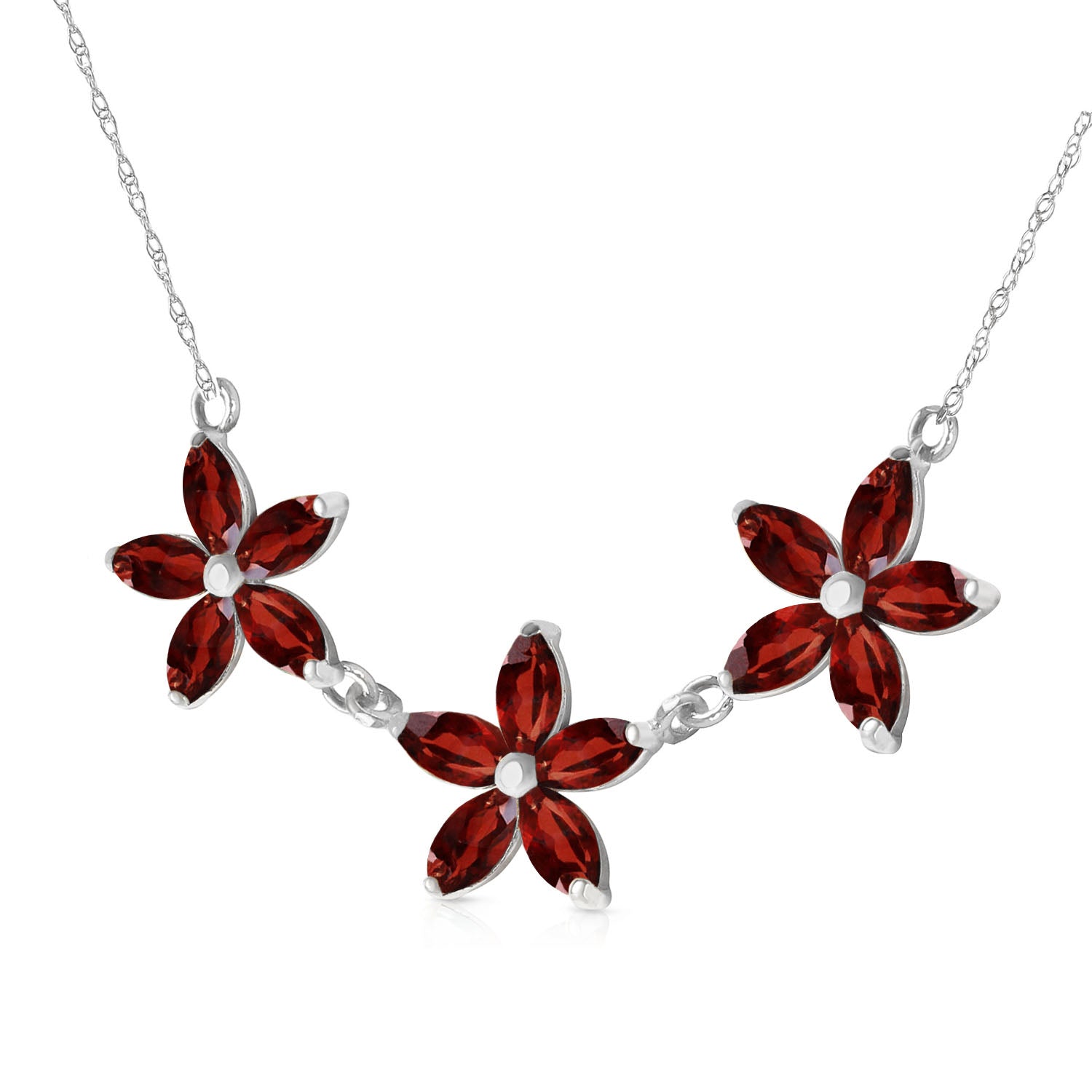 Floral Harmony Garnet Necklace