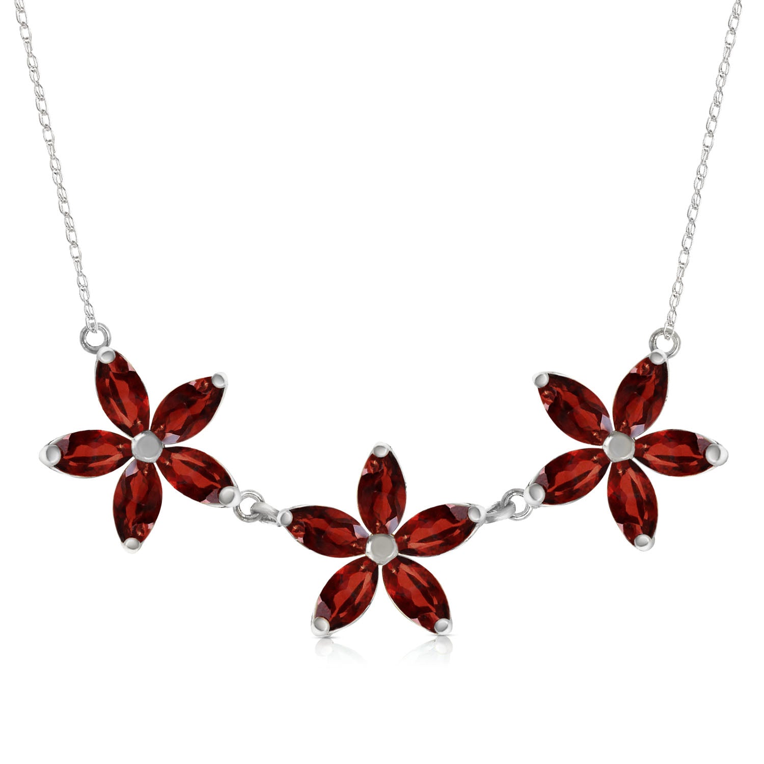 Floral Harmony Garnet Necklace