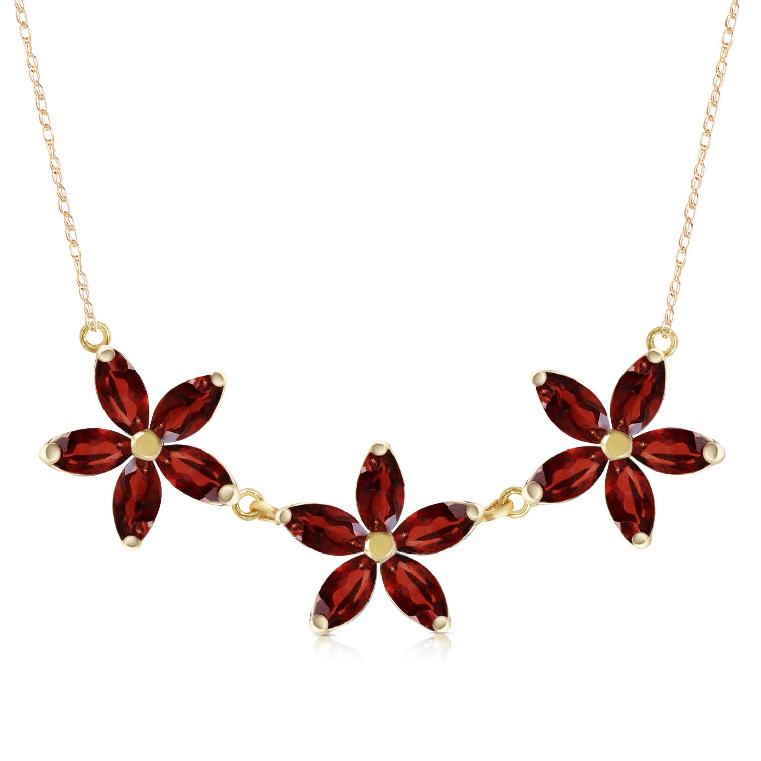Floral Harmony Garnet Necklace