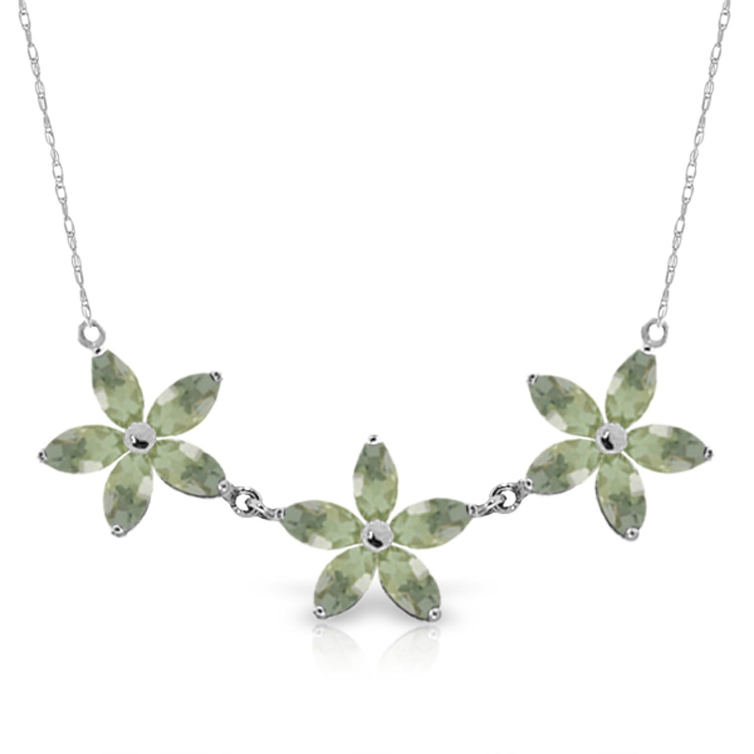 Floral Harmony Green Amethyst Necklace