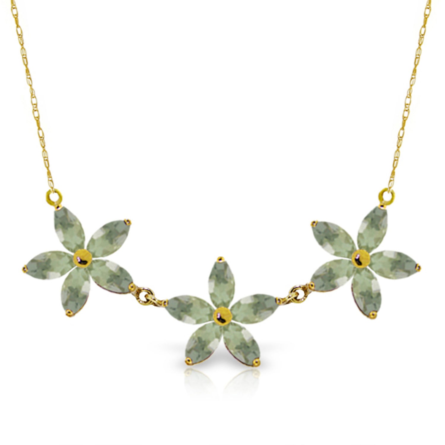Floral Harmony Green Amethyst Necklace