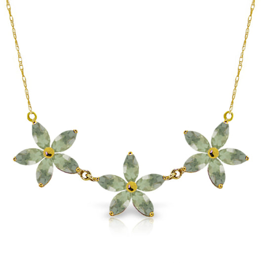 Floral Harmony Green Amethyst Necklace