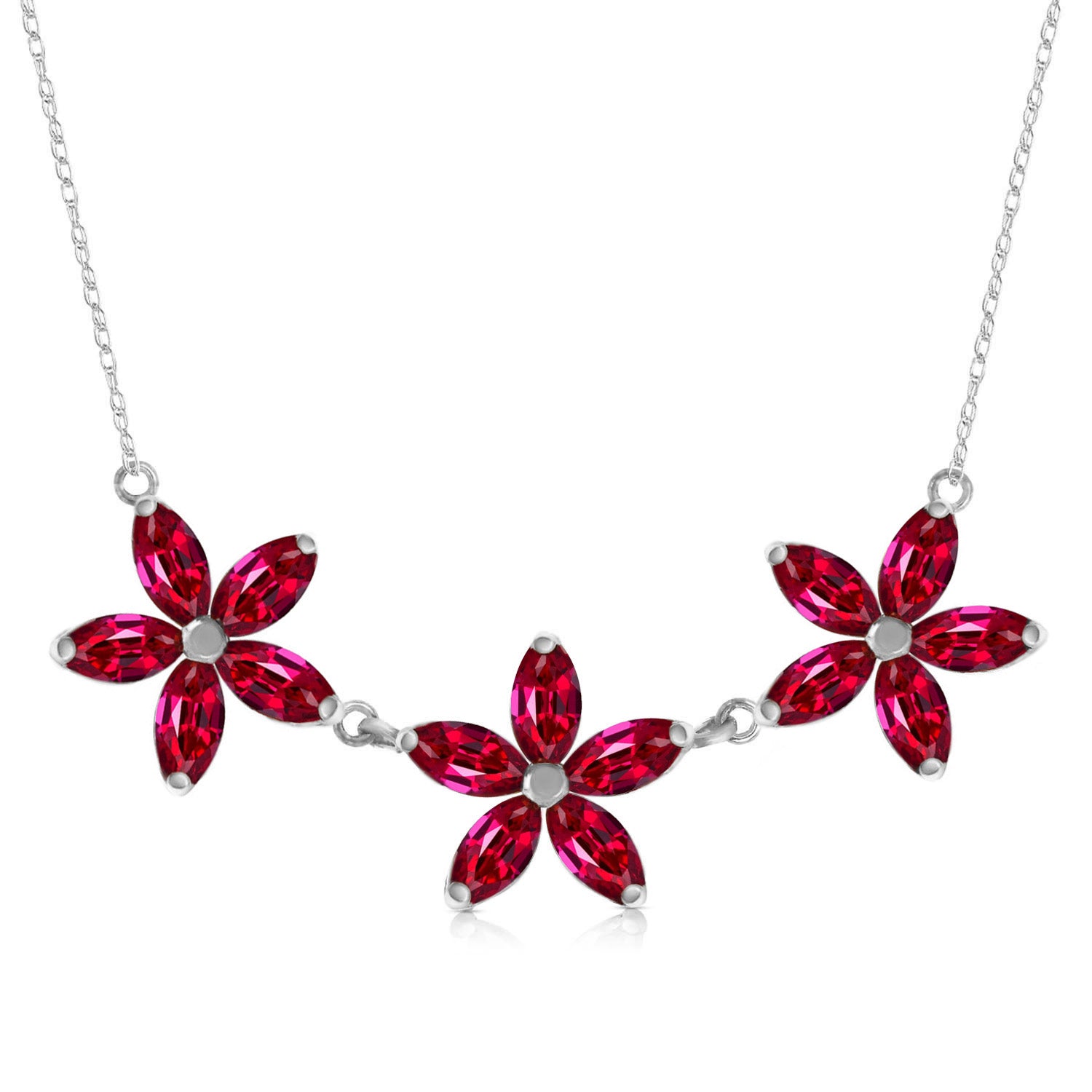 Floral Harmony Ruby Necklace