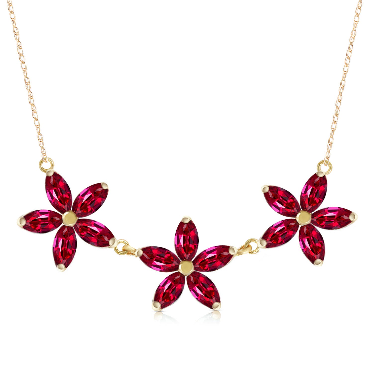 Floral Harmony Ruby Necklace