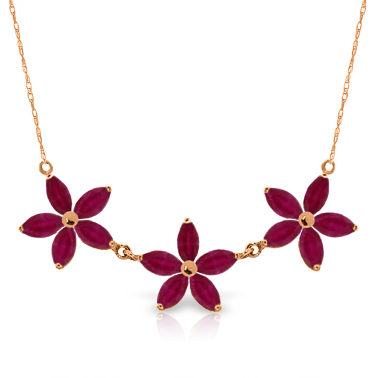 Floral Harmony Ruby Necklace