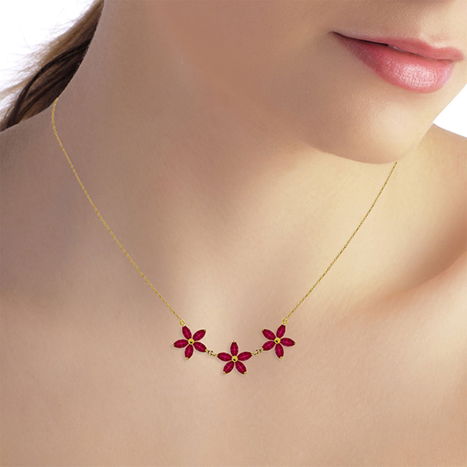 Floral Harmony Ruby Necklace