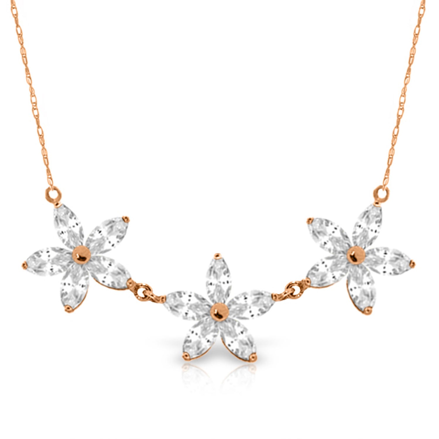 Floral Harmony White Topaz Necklace