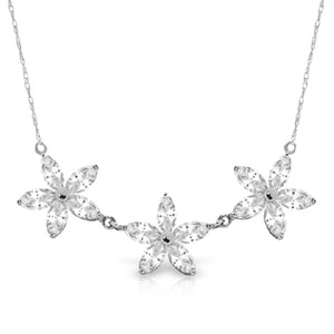 Floral Harmony White Topaz Necklace