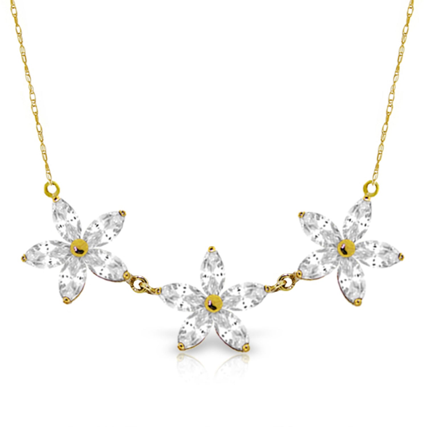Floral Harmony White Topaz Necklace