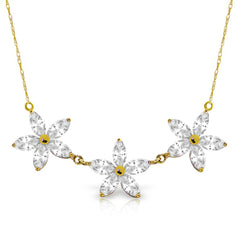 Floral Harmony White Topaz Necklace