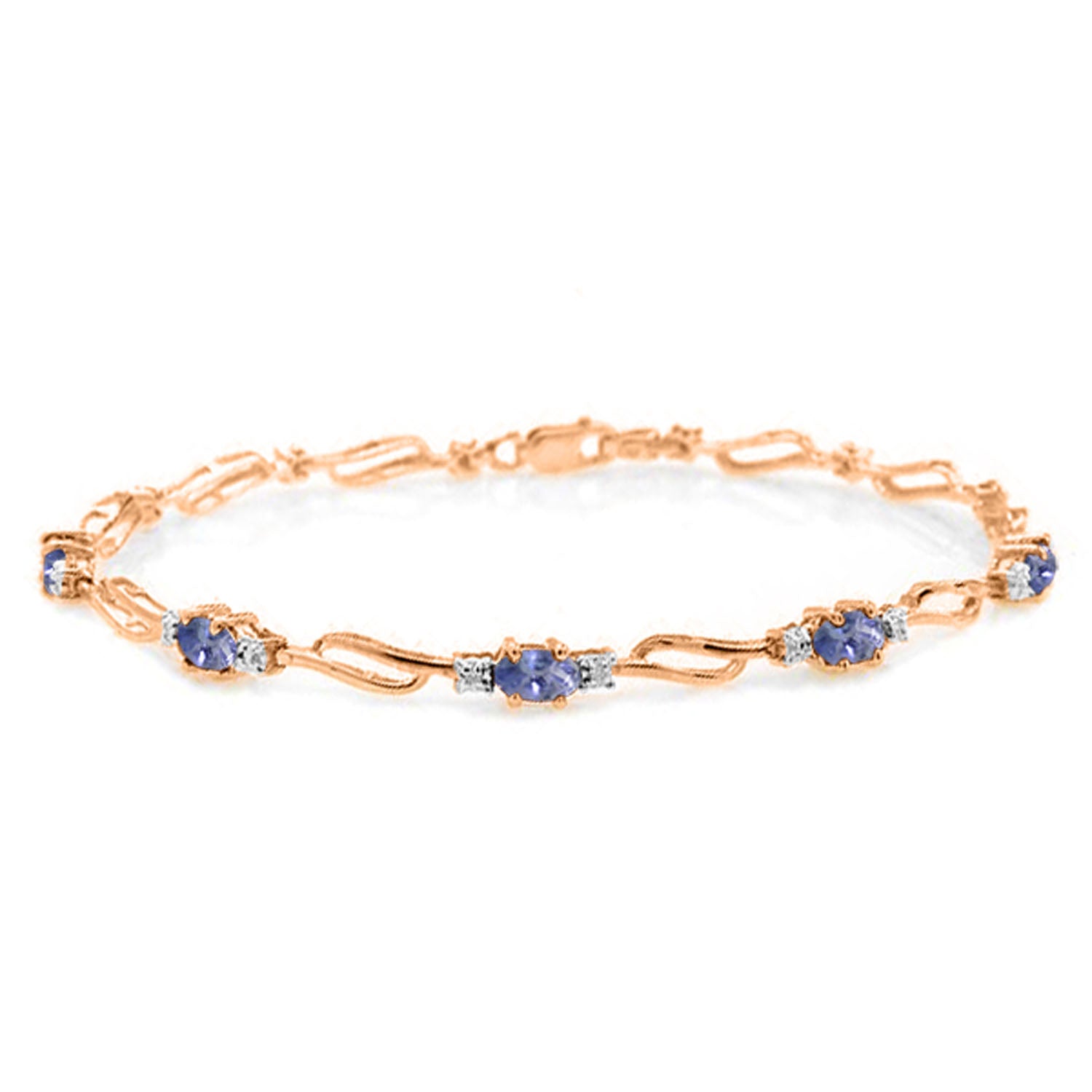 Shimmering Array Tanzanite and Diamond Bracelet