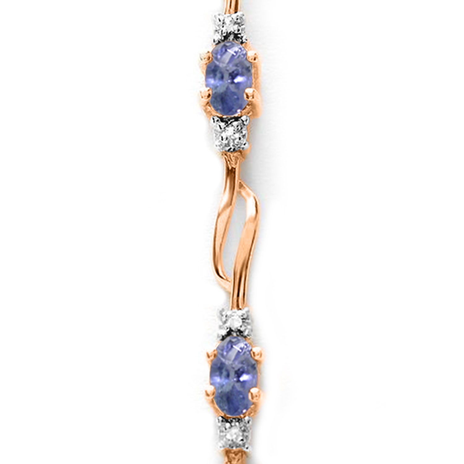 Shimmering Array Tanzanite and Diamond Bracelet