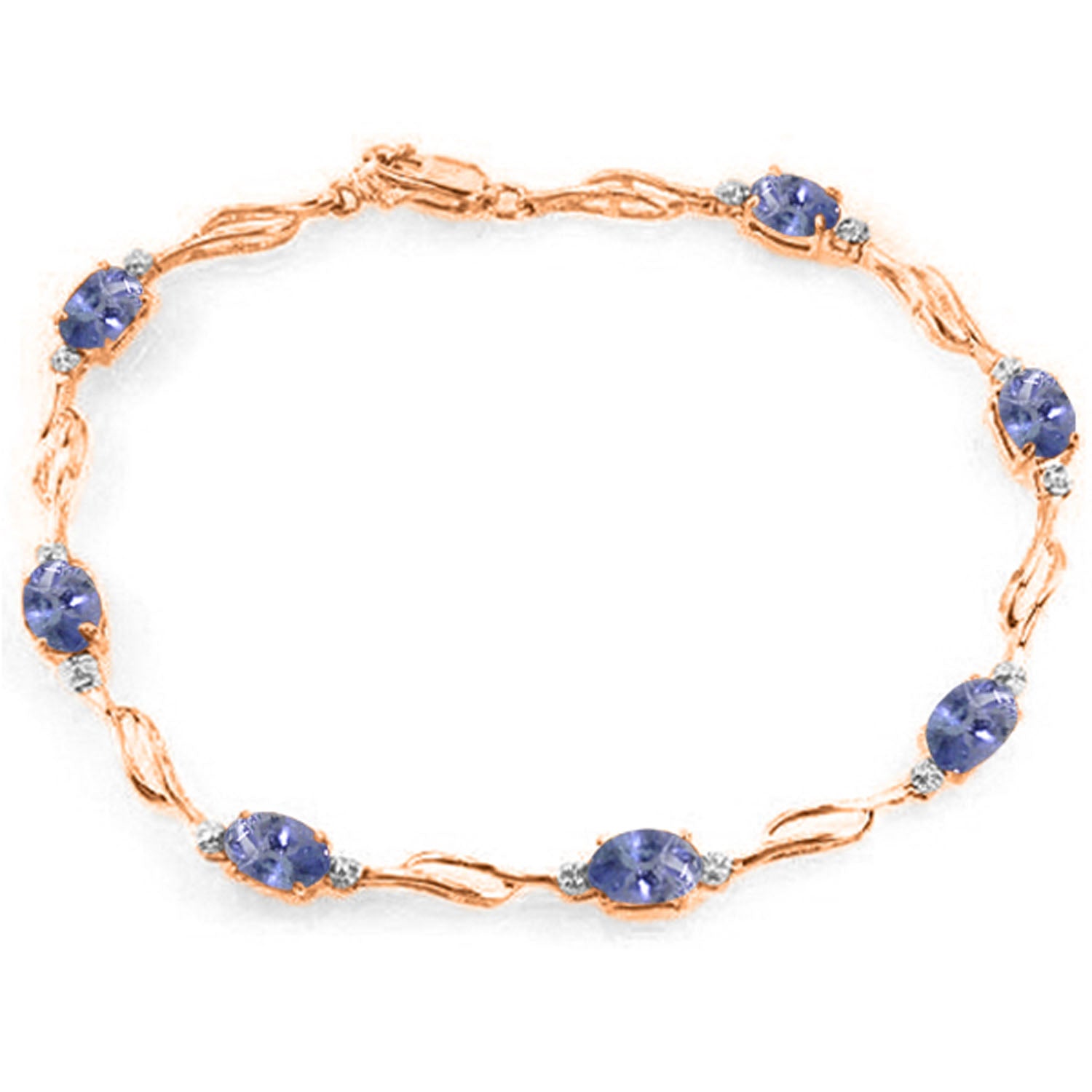 Shimmering Array Tanzanite and Diamond Bracelet