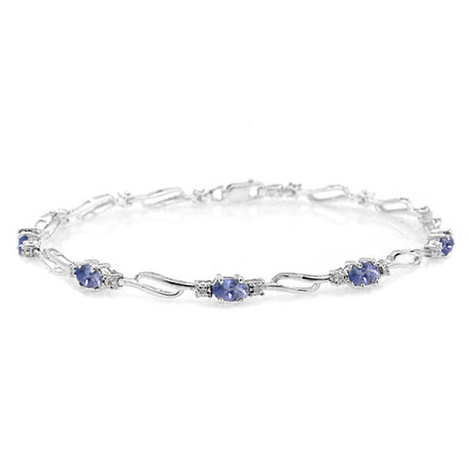 Shimmering Array Tanzanite and Diamond Bracelet