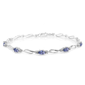 Shimmering Array Tanzanite and Diamond Bracelet