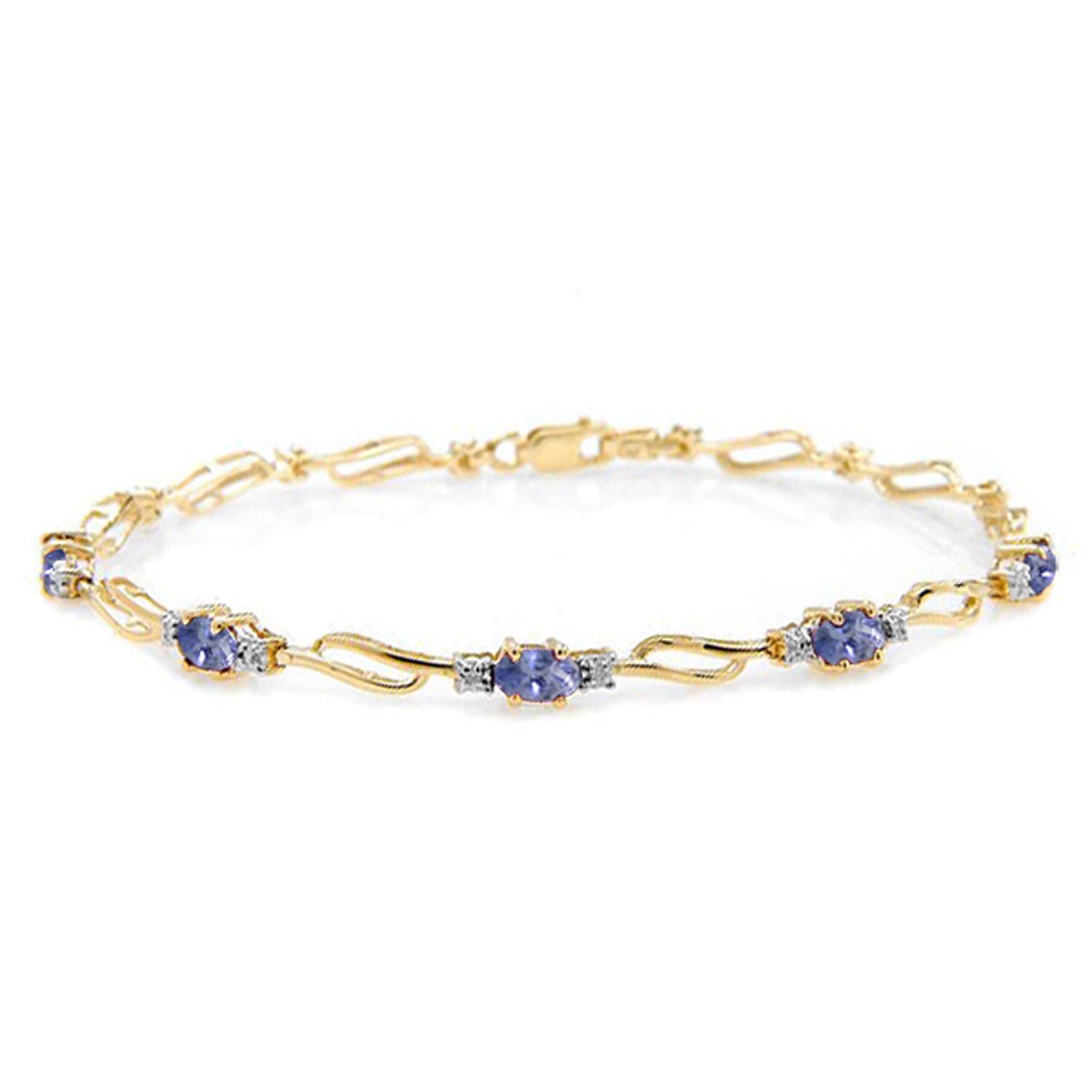 Shimmering Array Tanzanite and Diamond Bracelet