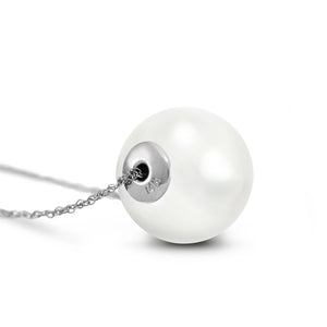 Enchanted Orbit White Pearl Necklace