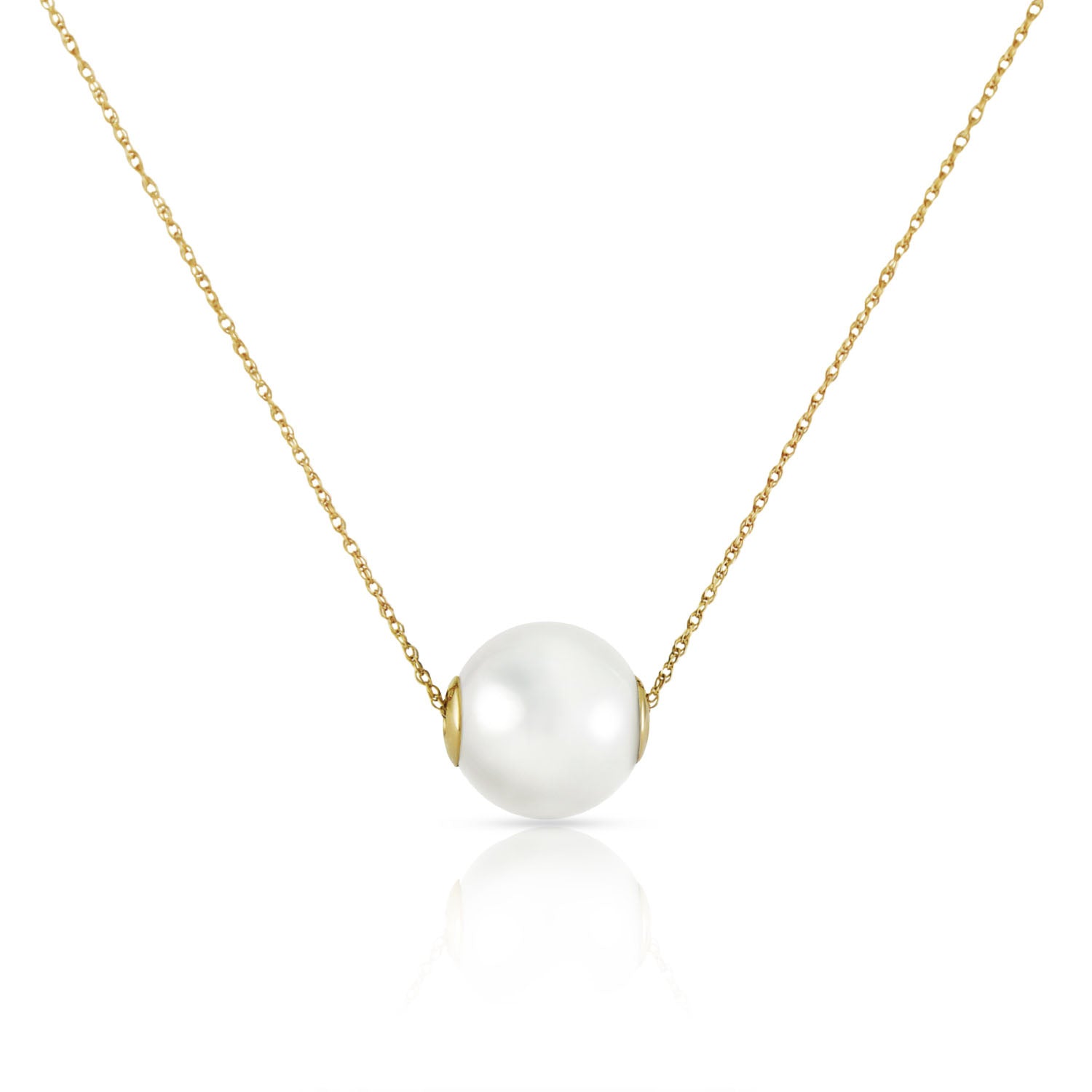 Enchanted Orbit White Pearl Necklace