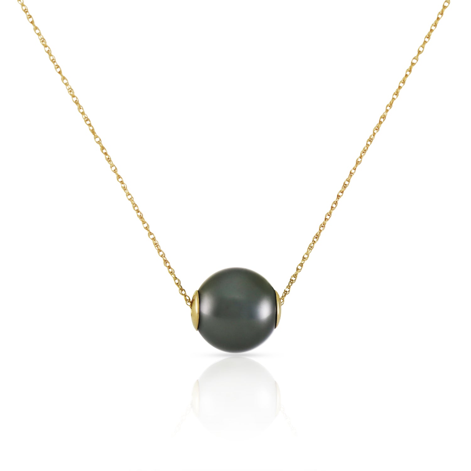 Enchanted Orbit Black Pearl Necklace