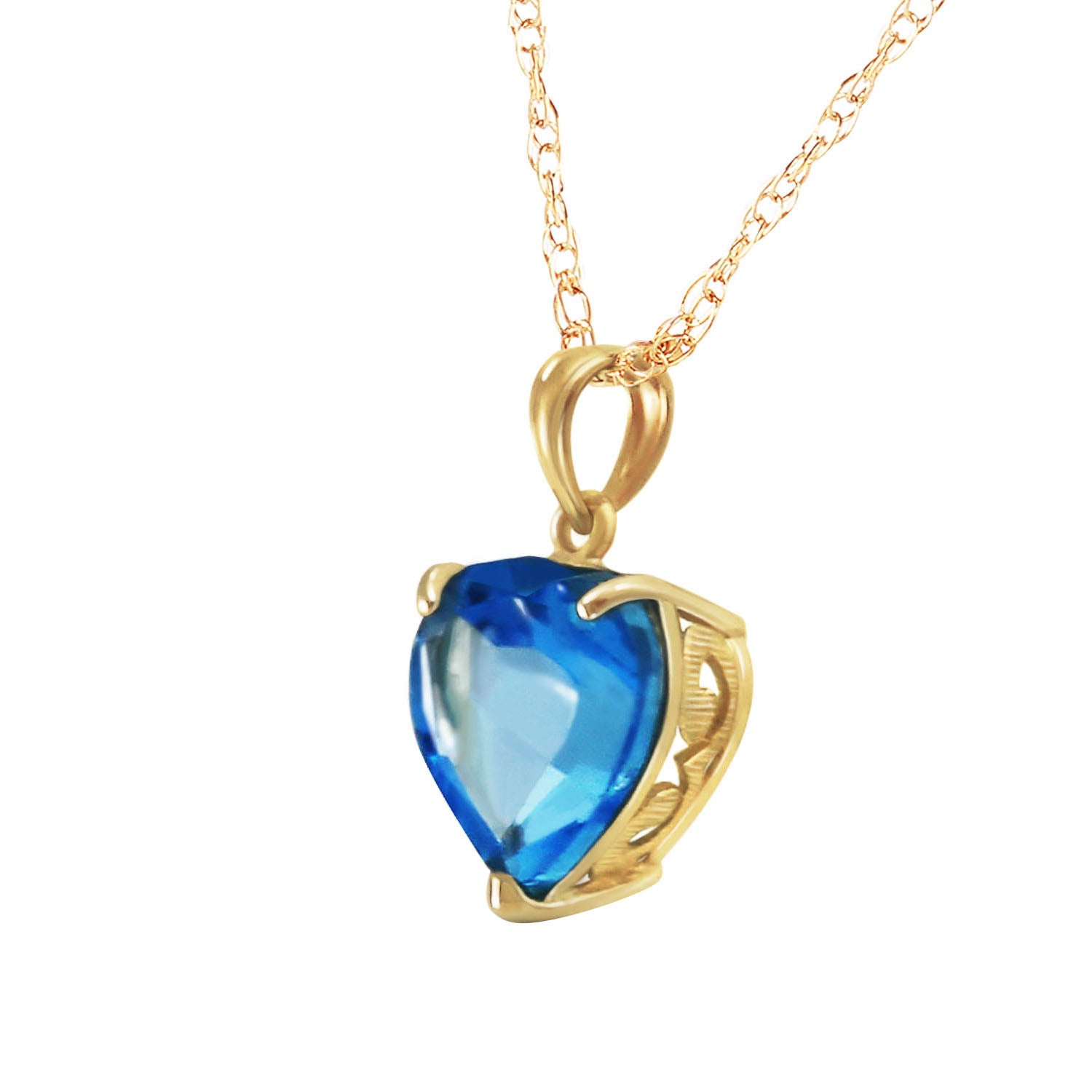 Eternal Hearts Blue Topaz Necklace