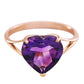 Lovers Heart Purple Amethyst Ring