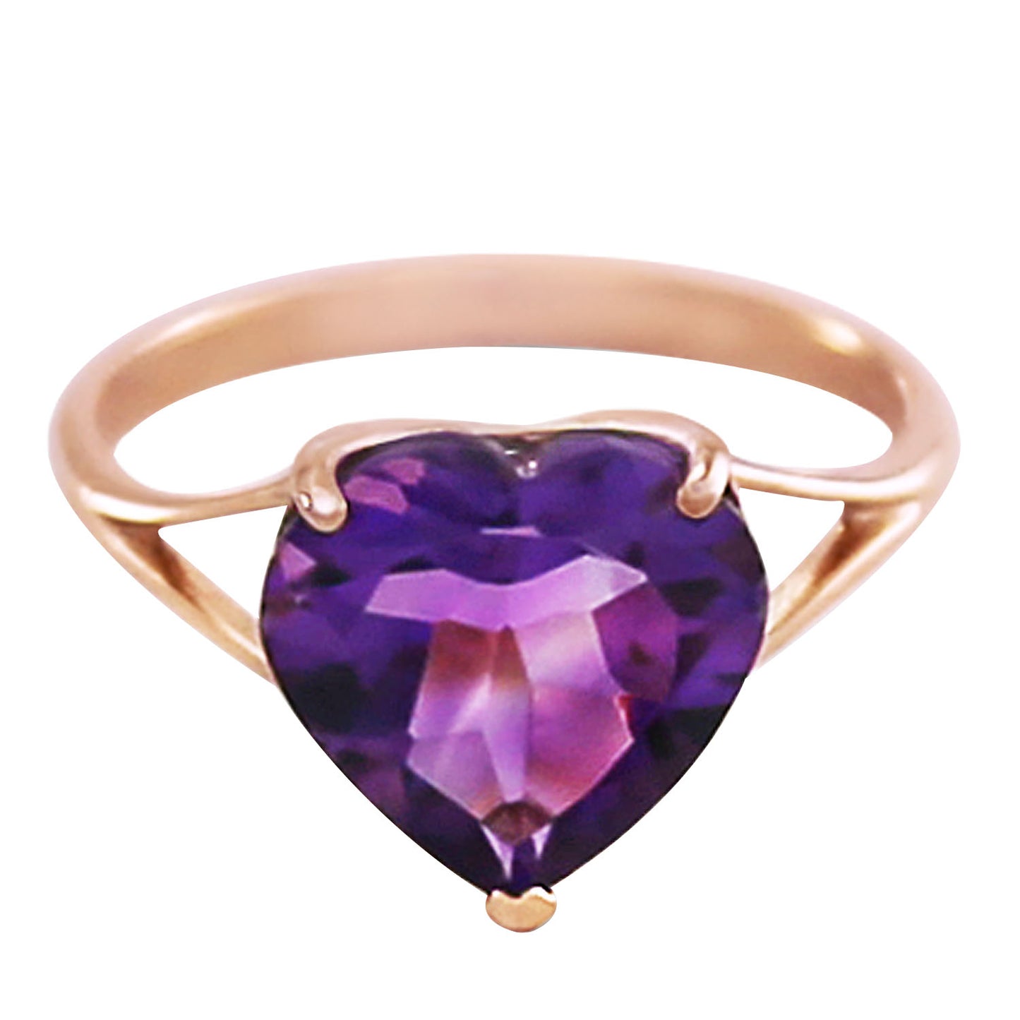 Lovers Heart Purple Amethyst Ring